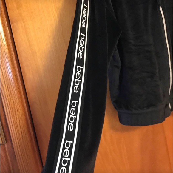 SOLD - Bebe Black Velour Hoodie - XL - NWT - Picture 3 of 12